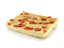 Focaccia met kerstomaatjes
