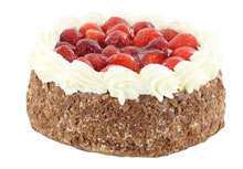 Biscuittaart met aardbeien