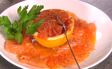 Zalm met roze pompelmoes